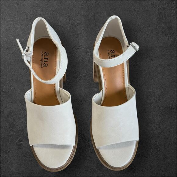 ana a new approach Pixley Cream block heel woman's shoes SZ/7.5 - Picture 4 of 14